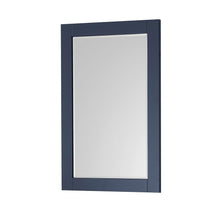24" Rectangular Bathroom Wood Framed Wall Mirror in Royal Blue