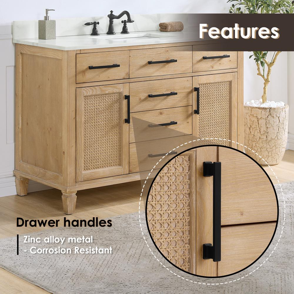 Single Bathroom Vanity in Weathered Fir with Stone Countertop with Mirror