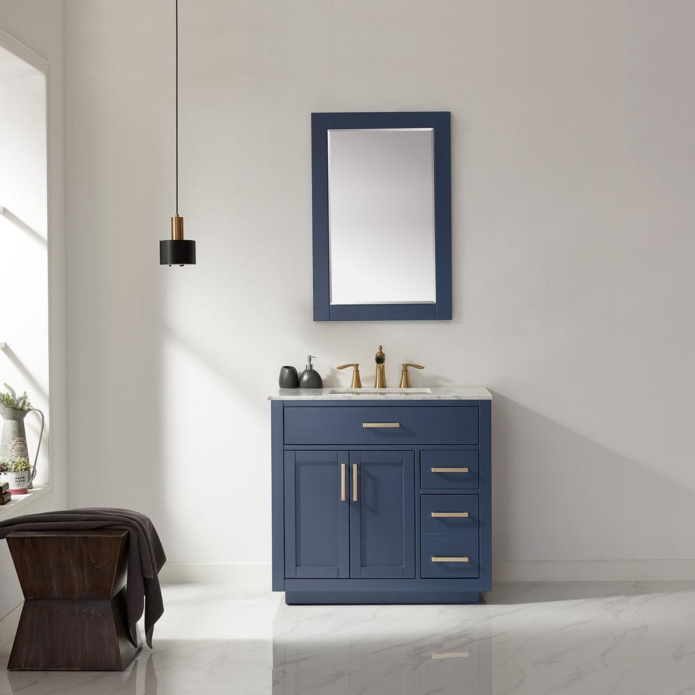 36" Single Bathroom Vanity Set in Royal Blue with Mirror