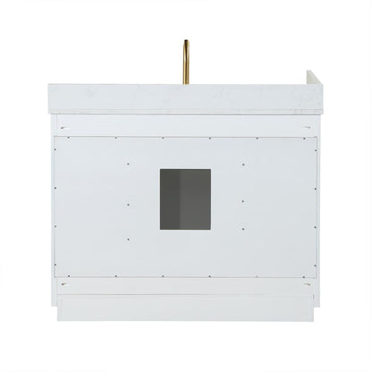 42" Single Bathroom Vanity in White without Mirror