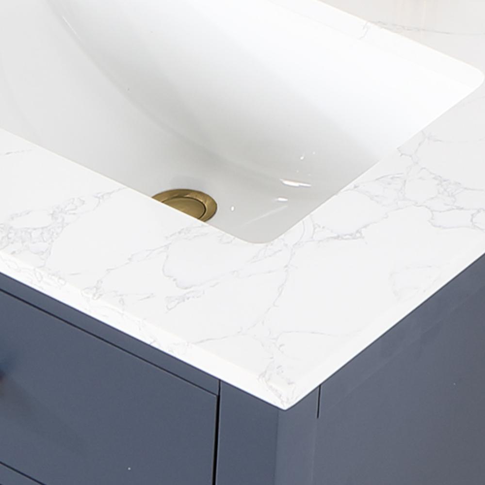 60" Double Bathroom Vanity in Royal Blue with Mirror