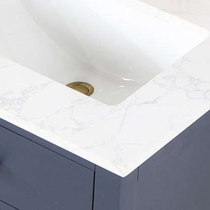 60" Double Bathroom Vanity in Royal Blue with Mirror