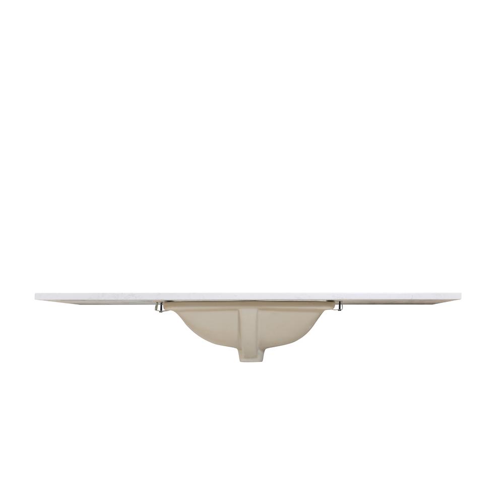 49 in. Composite Stone Vanity Top in Aosta White with White Sink