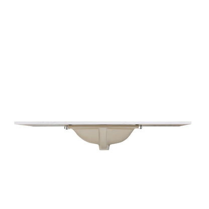 49 in. Composite Stone Vanity Top in Aosta White with White Sink
