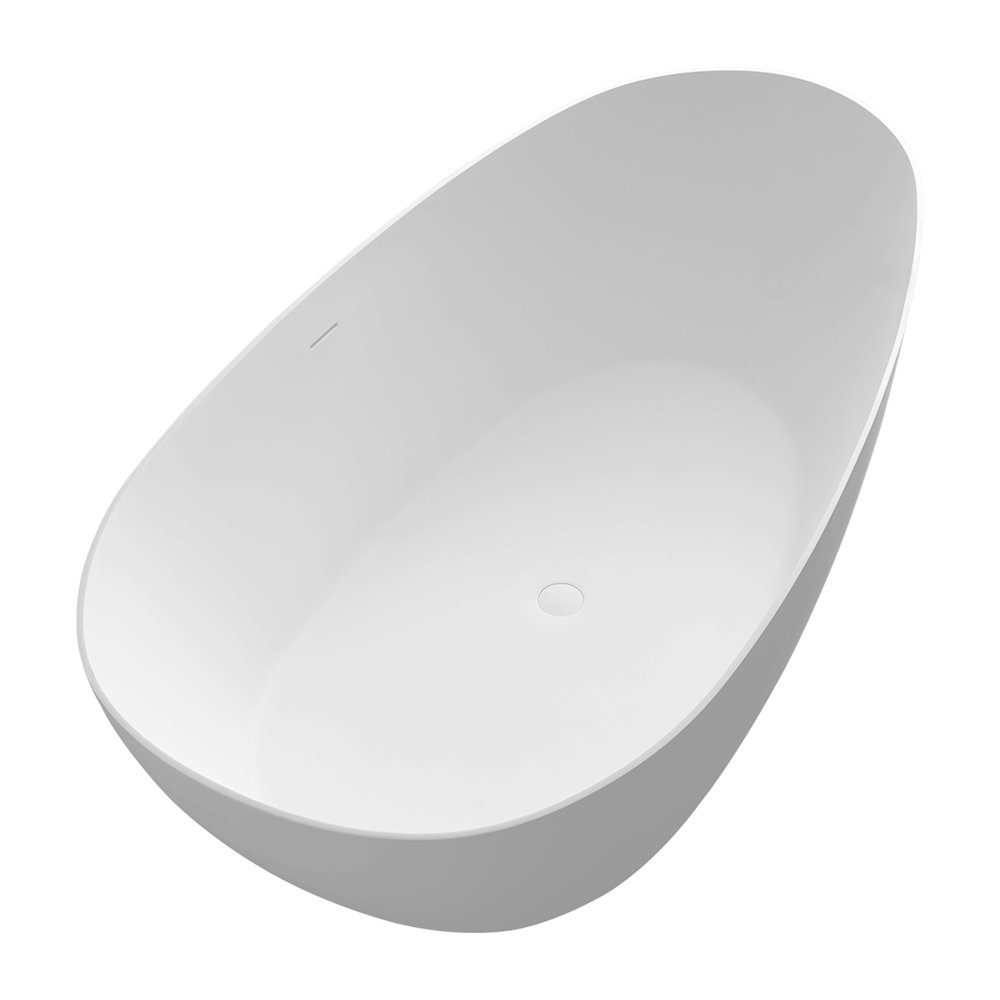 67" x 34" Solid Surface Soaking Bathtub and Integrated Overflow