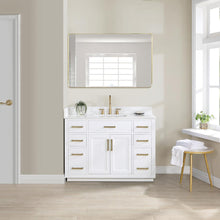 48" Single Bathroom Vanity in White with Mirror