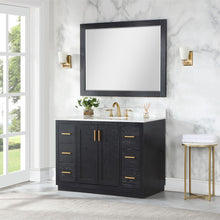 48" Single Bathroom Vanity Set in Black Oak with Mirror