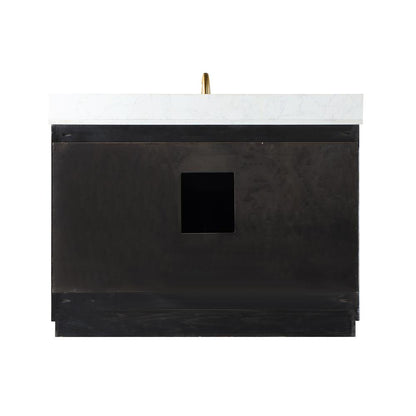 48" Single Bathroom Vanity Set in Black Oak without Mirror
