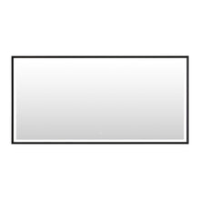 72"x36" Rectangular Wall Mirror in Matte Black Aluminum Framed