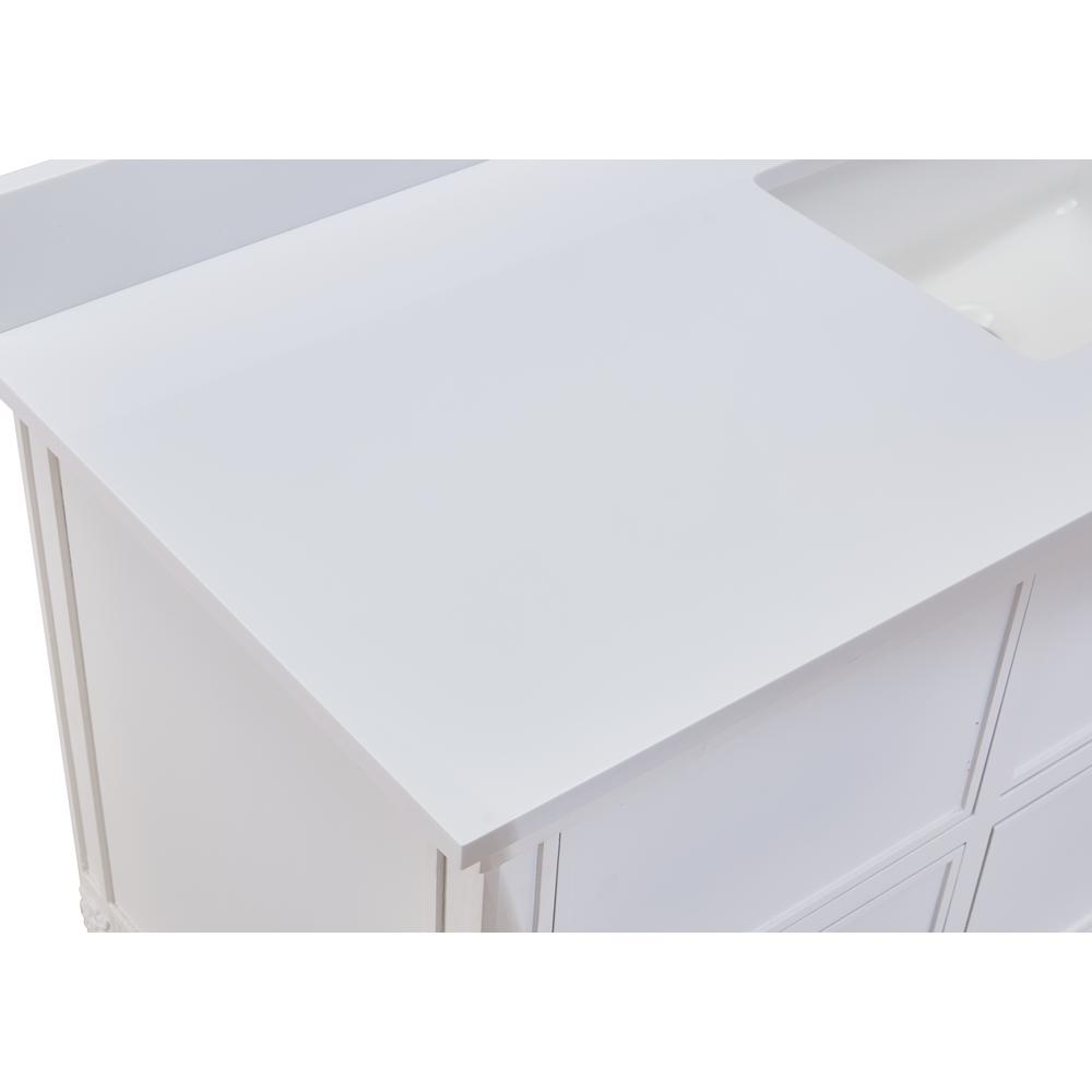 61 in. Composite Stone Vanity Top in Milano White with White Sink