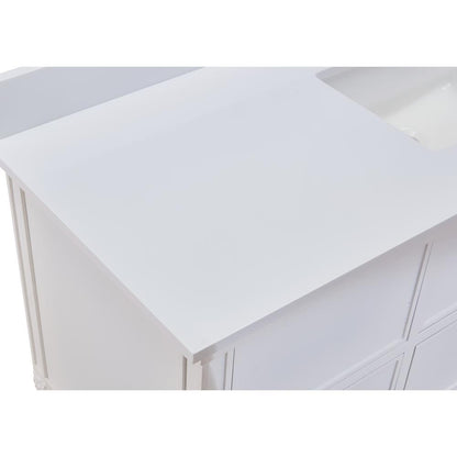 61 in. Composite Stone Vanity Top in Milano White with White Sink