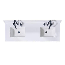 61. in Composite Stone Vanity Top in Snow White with Double White Sink
