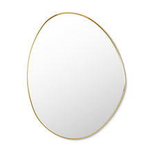 28"x36" Irregular Aluminum Framed in Brushed Gold Modern Bathroom Wall Mirror