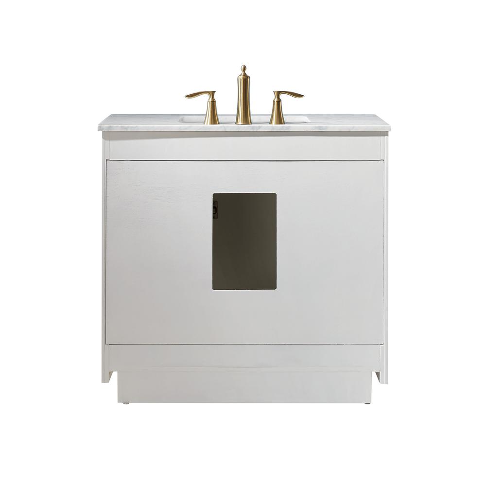 36" Single Bathroom Vanity Set in White with Mirror