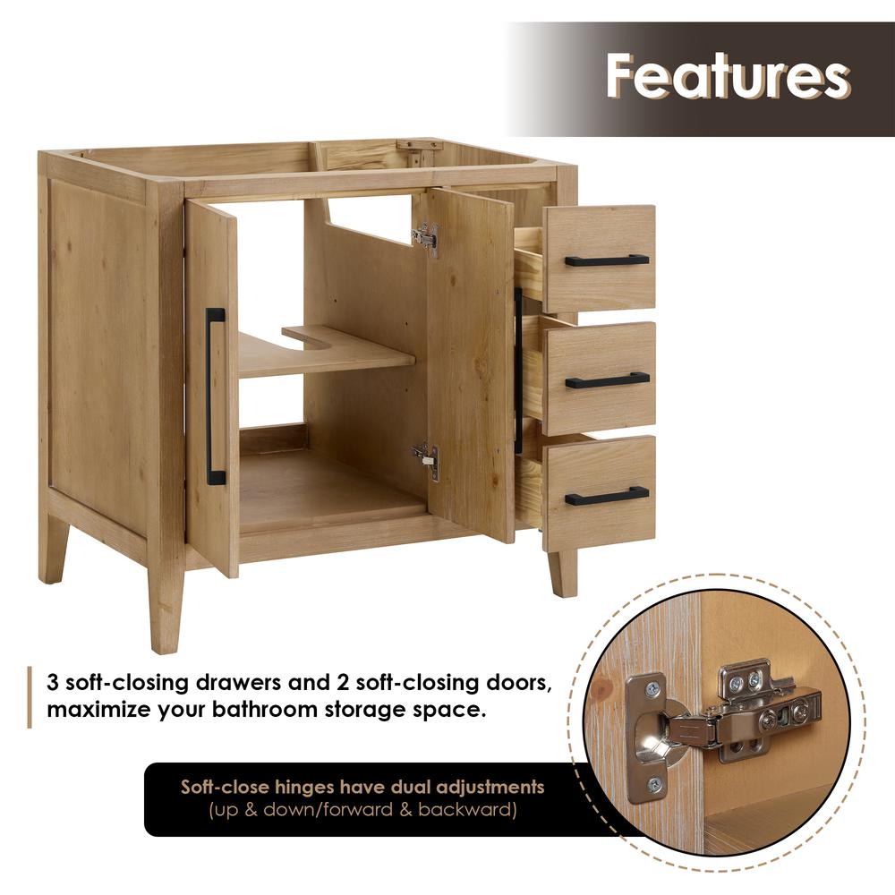 Single Bathroom Cabinet Vanity Base without Top and Sink, no Mirror