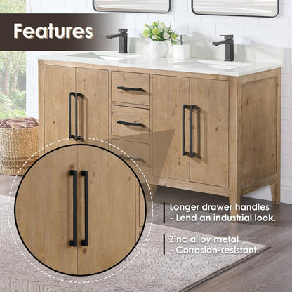 Double Bathroom Cabinet Vanity Base in Top and Sink, no Mirror