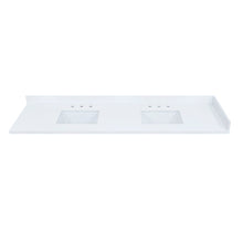 Caorle 84. in Engineered Stone Vanity Top in Snow White with White Sink