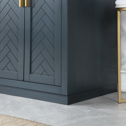 72" Double Bathroom Vanity Set in Classic Blue with Mirror