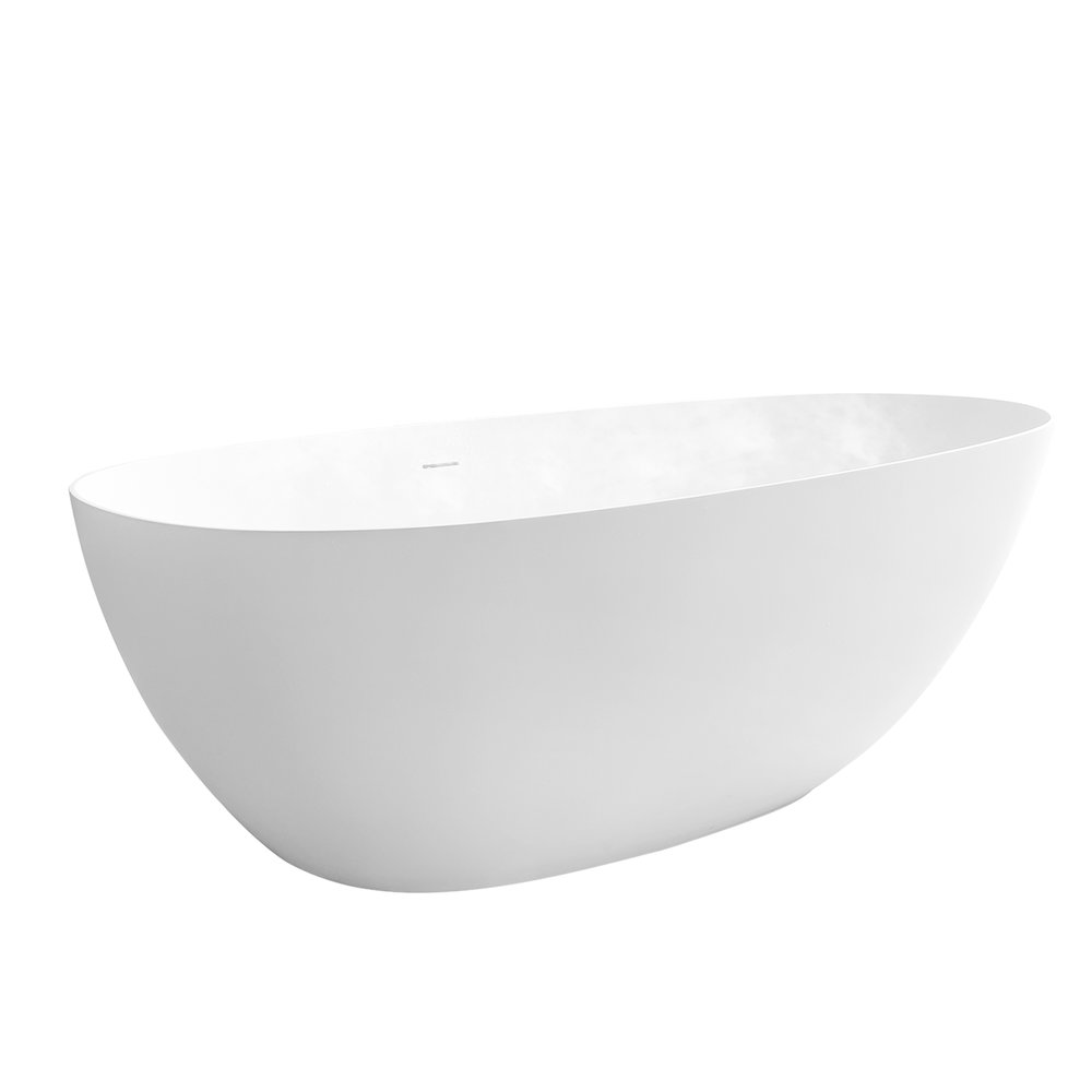 67" x 34" Solid Surface Soaking Bathtub and Integrated Overflow