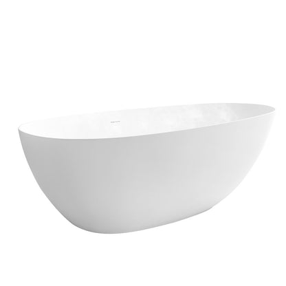 67" x 34" Solid Surface Soaking Bathtub and Integrated Overflow