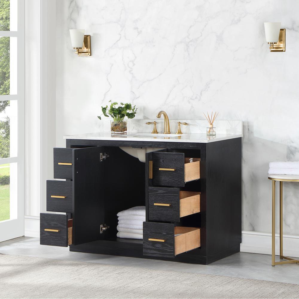 48" Single Bathroom Vanity Set in Black Oak without Mirror