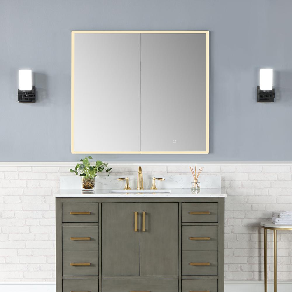 Frameless Surface-Mount/Recessed LED Lighted Bathroom Medicine Cabinet