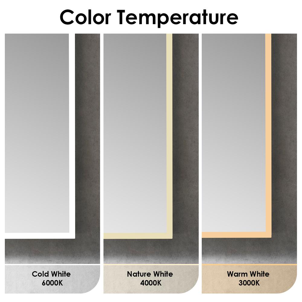 Frameless Surface-Mount/Recessed LED Lighted Bathroom Medicine Cabinet