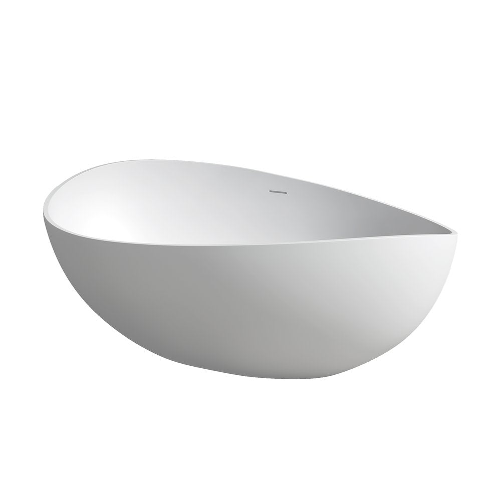 63" x 39" Solid Surface Soaking Bathtub and Integrated Overflow