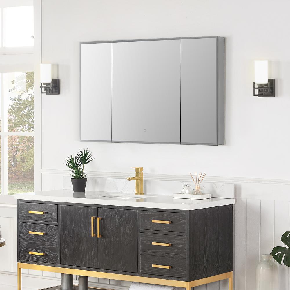 Frameless Surface-Mount/Recessed LED Lighted Bathroom Medicine Cabinet