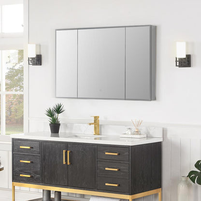 Frameless Surface-Mount/Recessed LED Lighted Bathroom Medicine Cabinet
