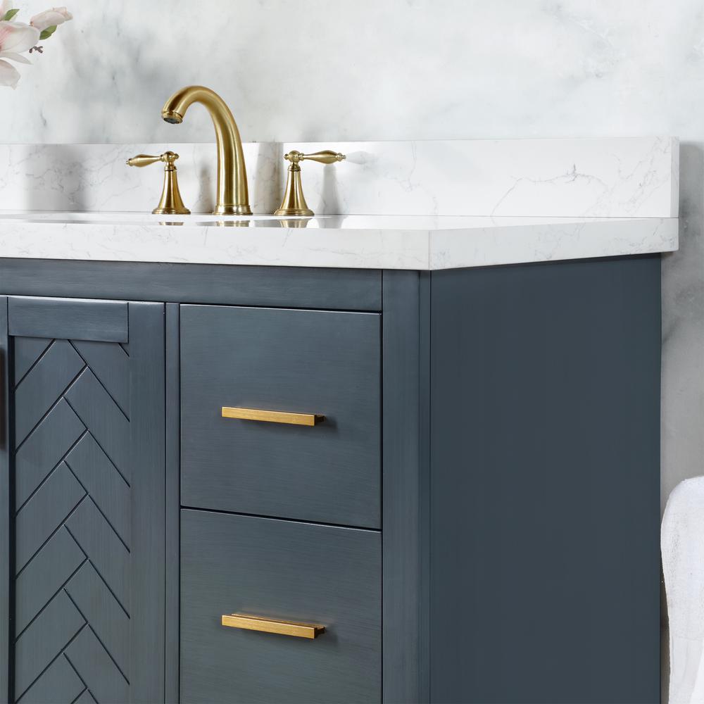 84" Double Bathroom Vanity Set in Classic Blue without Mirror