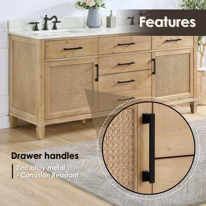 Double Bathroom Vanity in Weathered Fir with Stone Countertop with Mirror