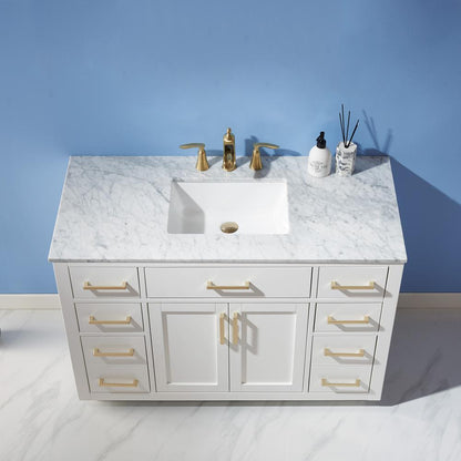 48" Single Bathroom Vanity Set in White without Mirror