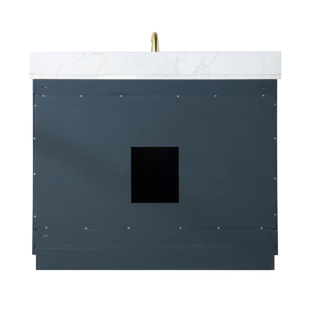 42" Single Bathroom Vanity Set in Classic Blue with Mirror