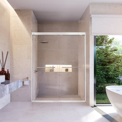 Framed Shower Door in Polished Chrome with Clear Glass