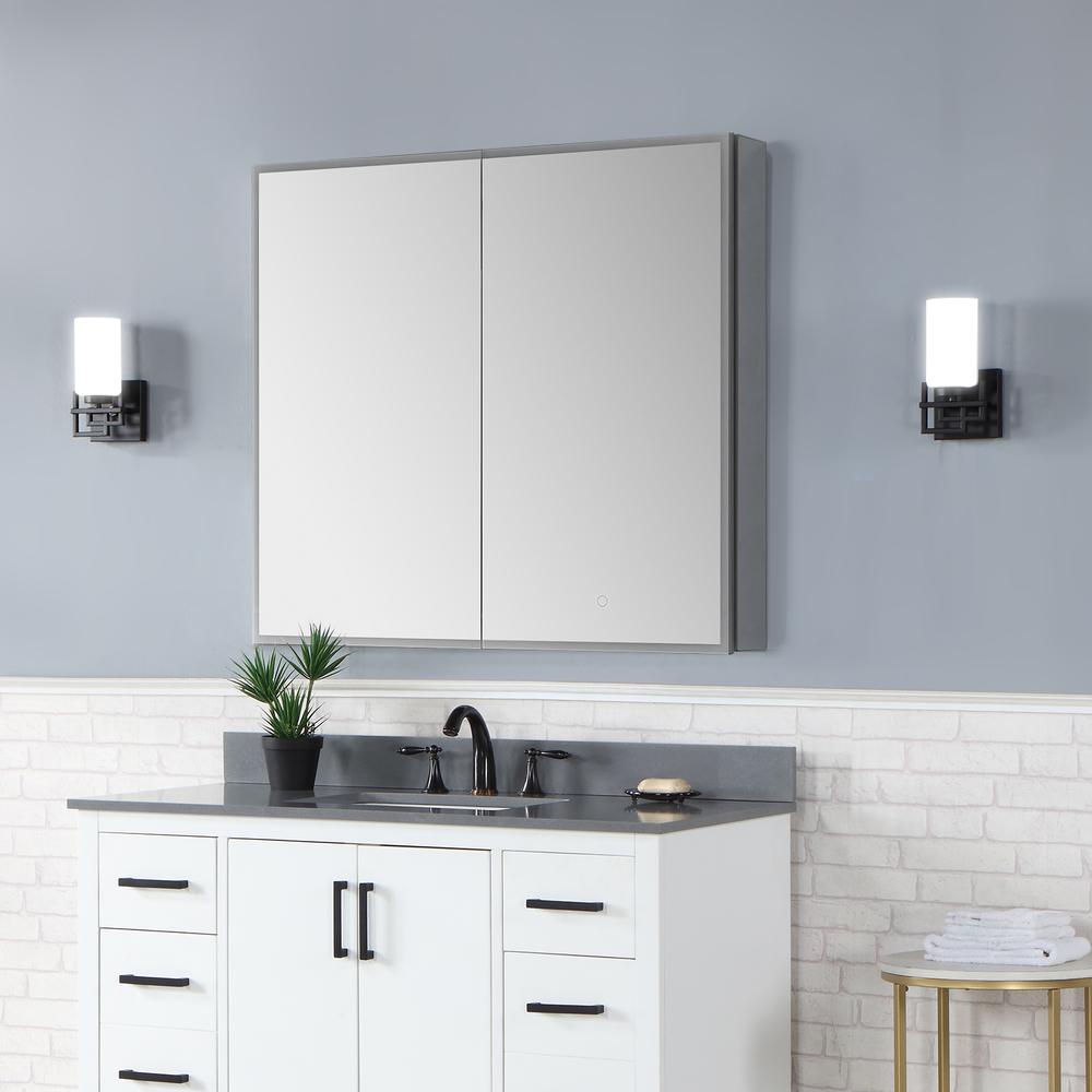 Frameless Surface-Mount/Recessed LED Lighted Bathroom Medicine Cabinet
