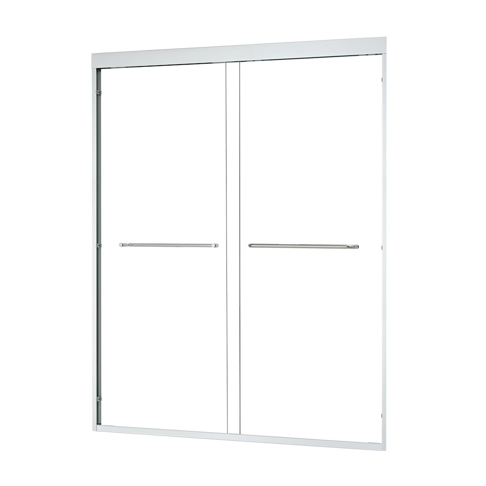 Framed Shower Door in Polished Chrome with Clear Glass