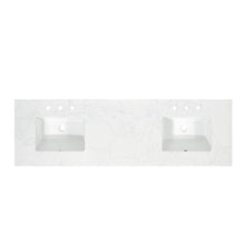 Ceres 73. in Engineered Stone Vanity Top in Grain White with Double White Sink