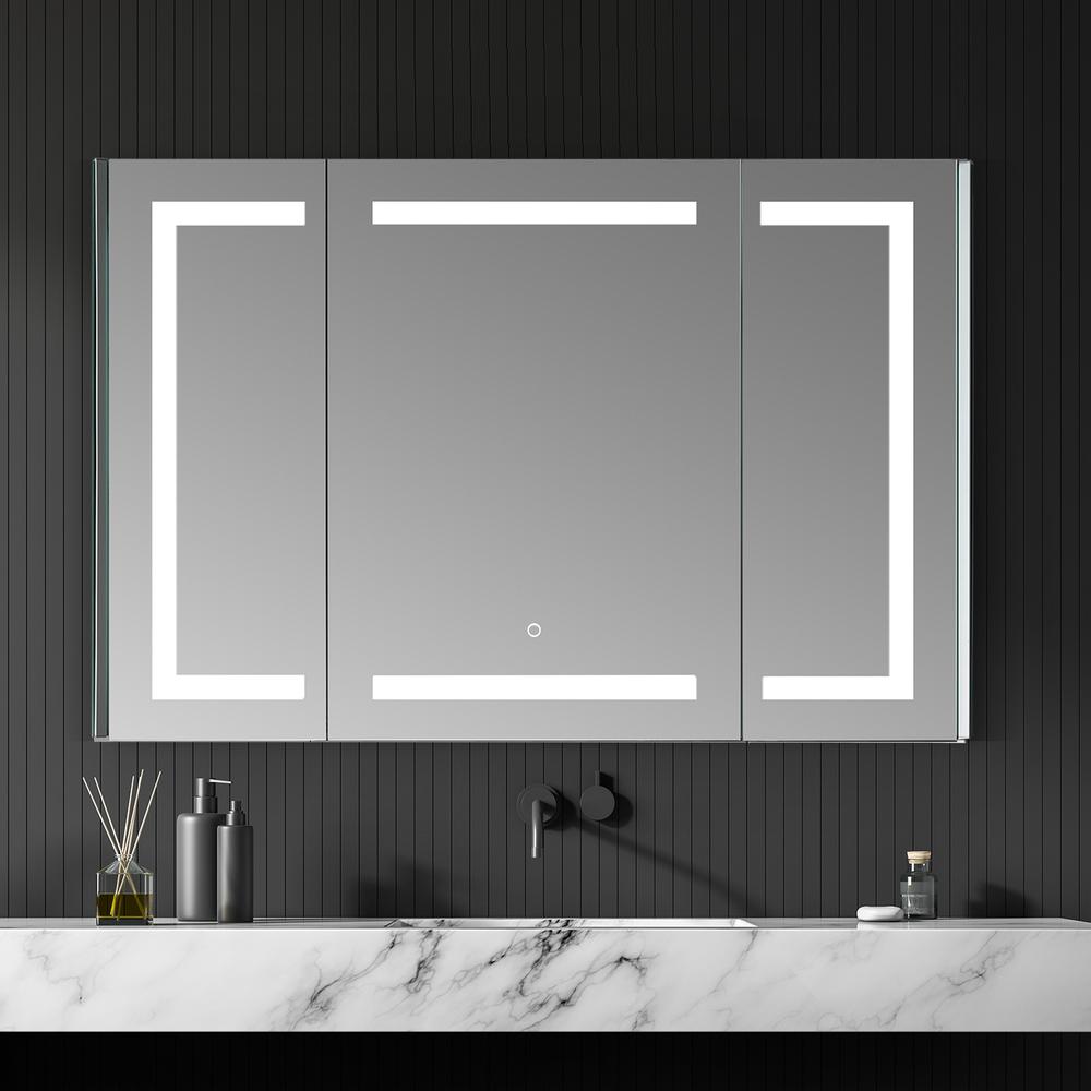 Frameless Surface-Mount/Recessed LED Lighted Bathroom Medicine Cabinet