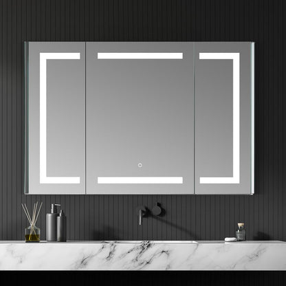 Frameless Surface-Mount/Recessed LED Lighted Bathroom Medicine Cabinet