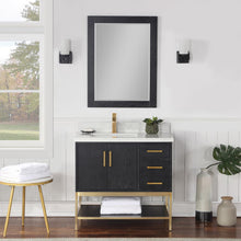36" Single Bathroom Vanity Set in Black Oak with Mirror