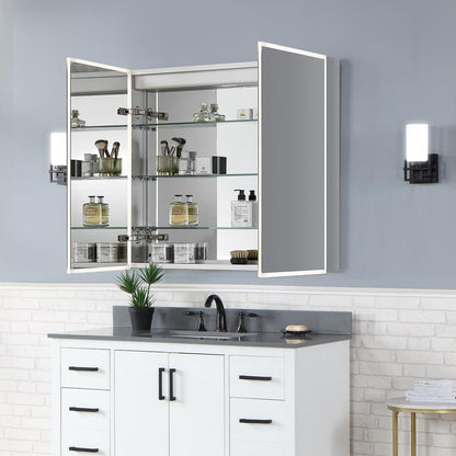 Frameless Surface-Mount/Recessed LED Lighted Bathroom Medicine Cabinet