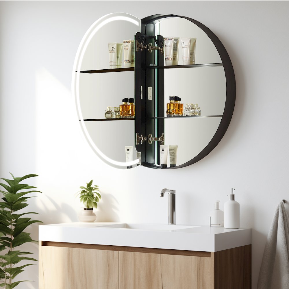 32x32" Round Frameless Surface-Mount Medicine Cabinet