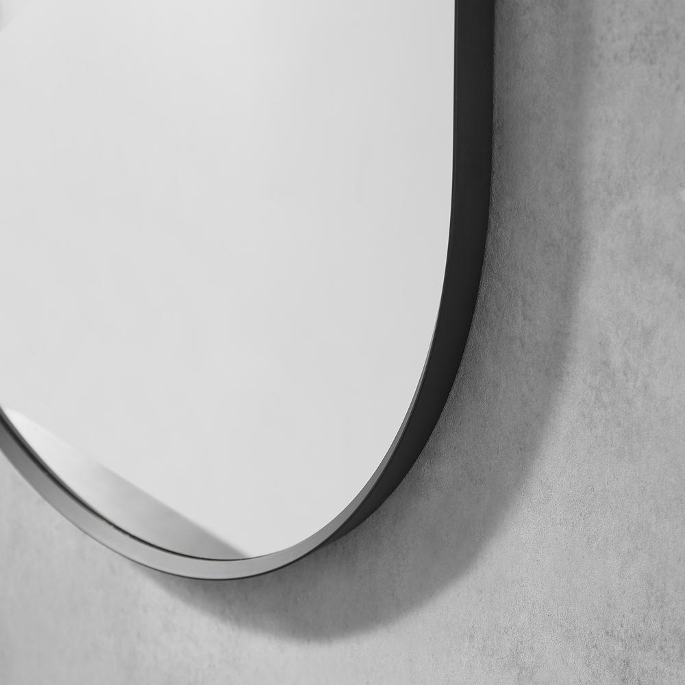 Ispra 36" Oval Bathroom/Vanity Matt Black Aluminum Framed Wall Mirror