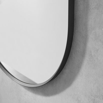 Ispra 36" Oval Bathroom/Vanity Matt Black Aluminum Framed Wall Mirror