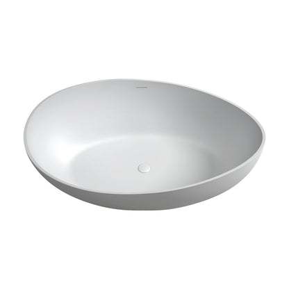 63" x 39" Solid Surface Soaking Bathtub and Integrated Overflow