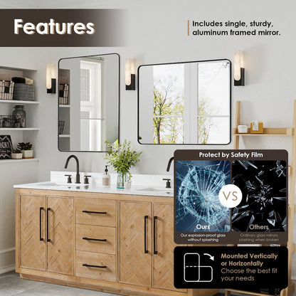 72" Double Bathroom Vanity Grain White Engineered Stone Countertop