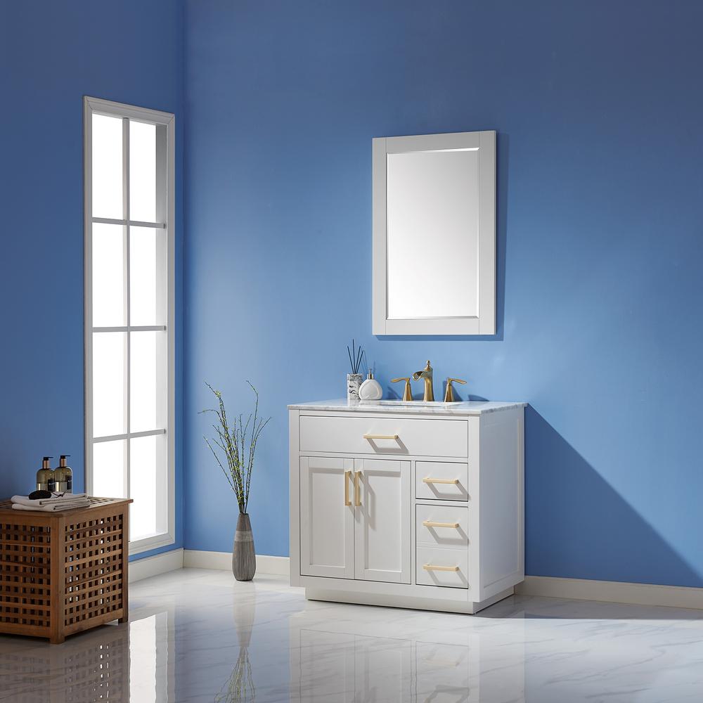36" Single Bathroom Vanity Set in White with Mirror