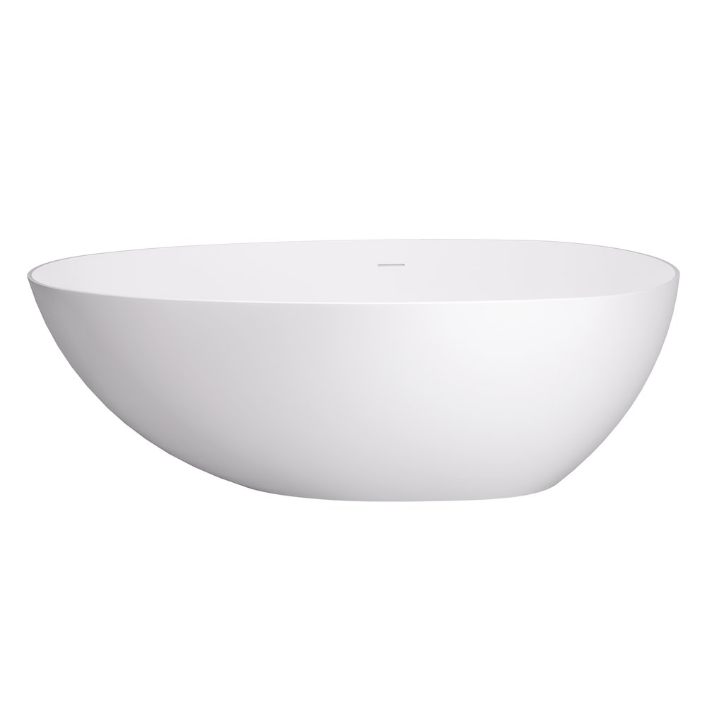 59" x 31" Solid Surface Soaking Bathtub and Integrated Overflow