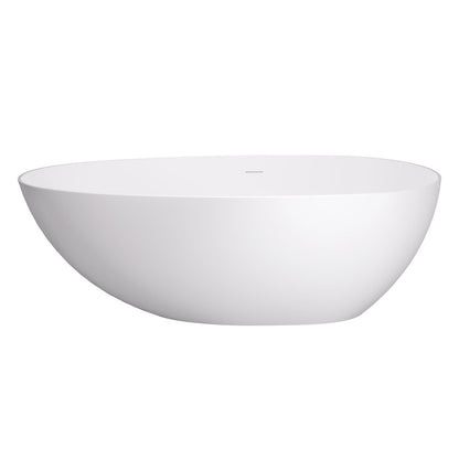 59" x 31" Solid Surface Soaking Bathtub and Integrated Overflow